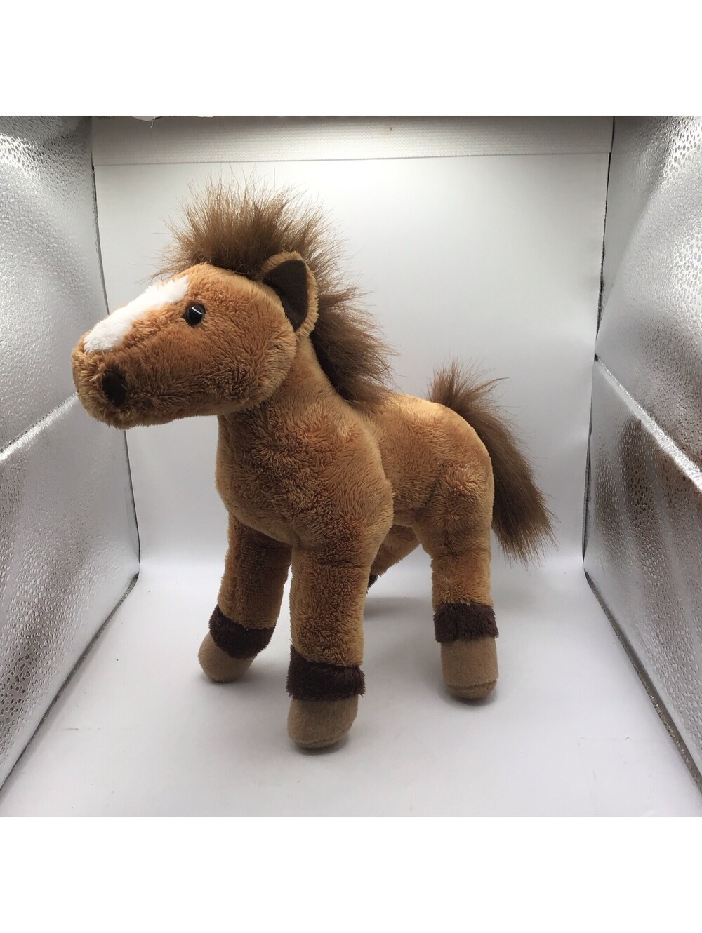 Russ Horse Pony Plush Stuffed Animal Toy Tan Brown White 9 Inch Tall